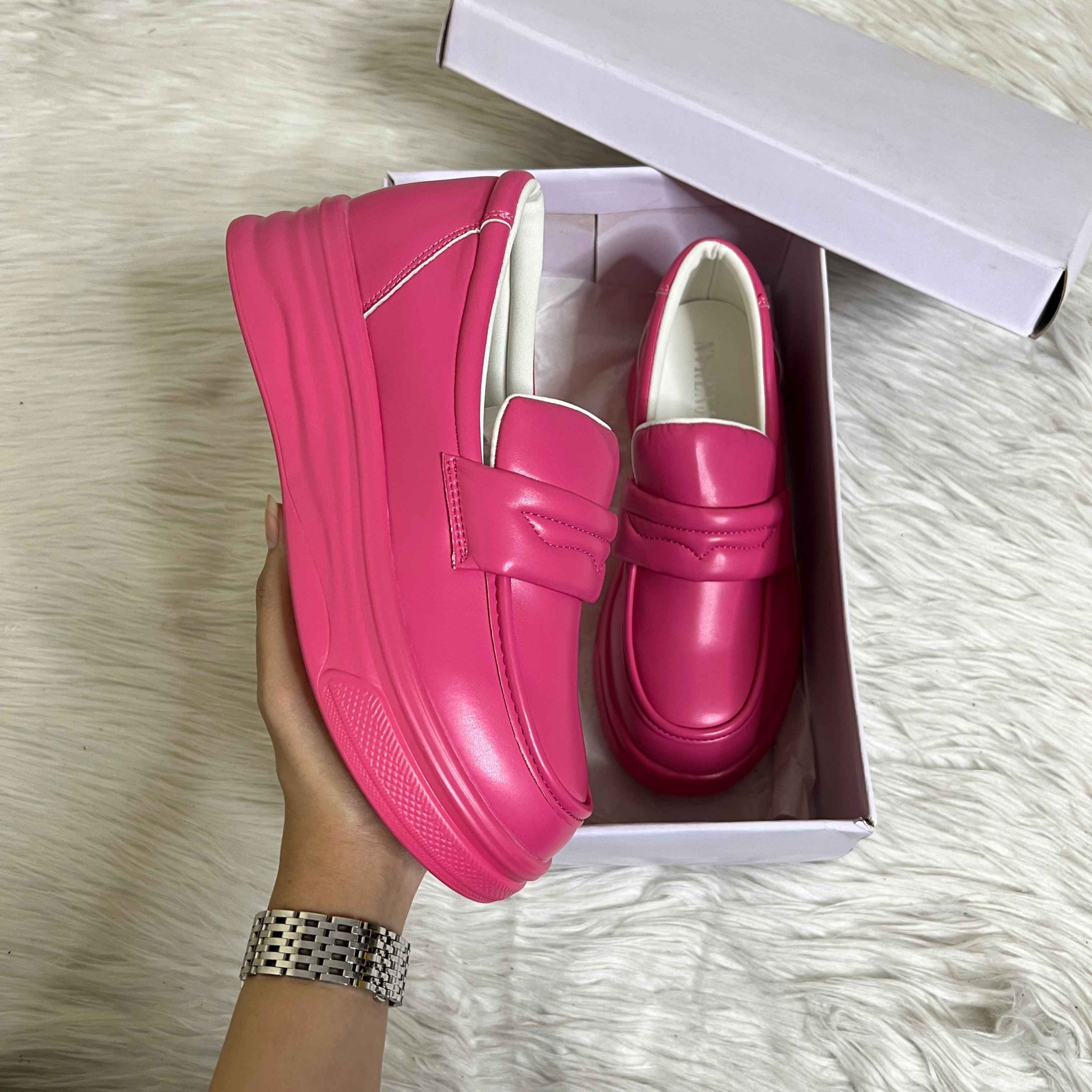 Pink Cloud Platform Loafers - Shopstreetstyle