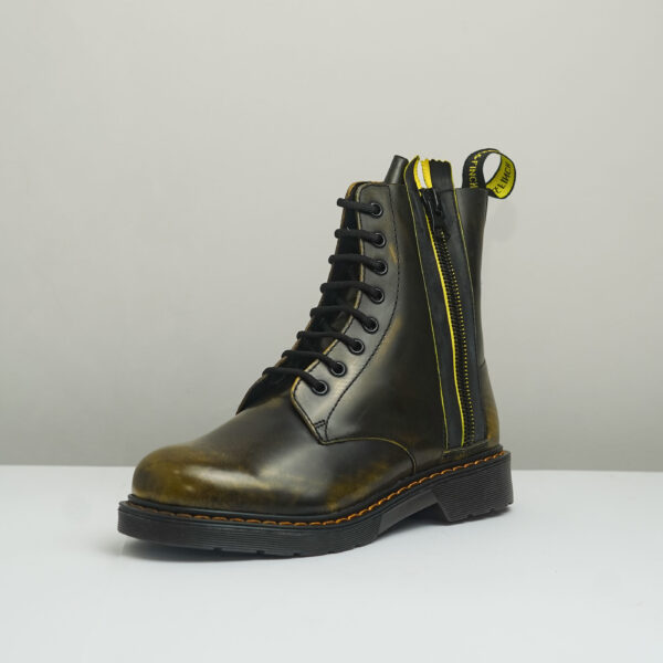 Stack Combat Boots in Hunter Green