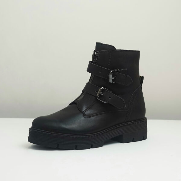 Chunky Black Combat Boots With Buckles