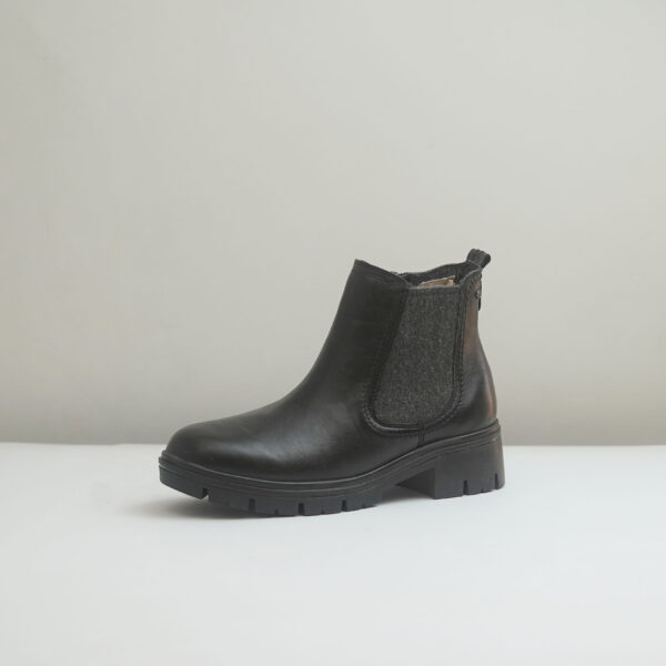 Tamaris Chelsea Style Black Leather Ankle Boot